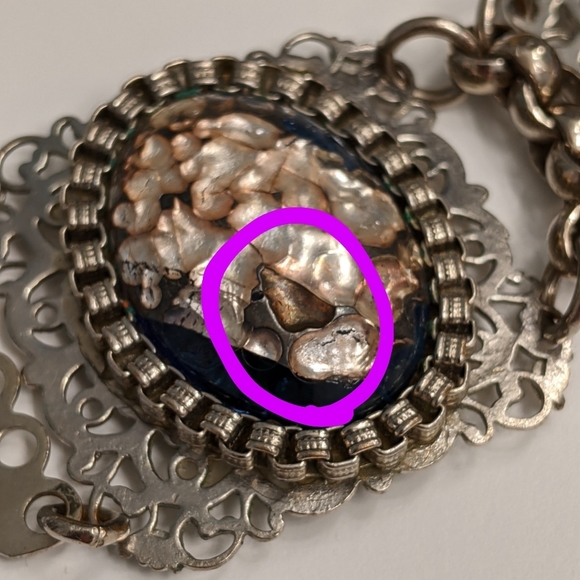 Vintage Foiled Blue & Silver Tone Bracelet - Picture 8 of 8